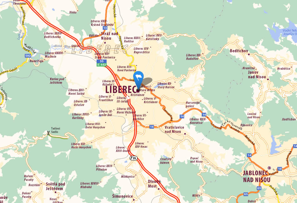 Liberec map